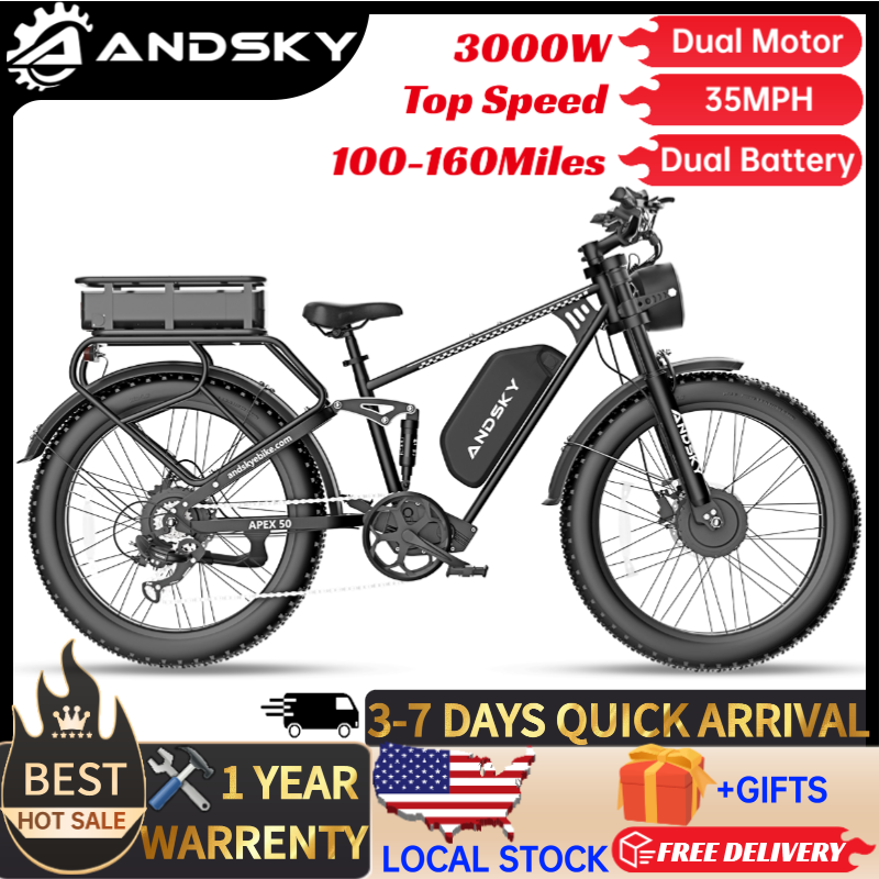 ANDSKY Apex50 AWD電動自転車 3000Wデュ - Power Tools World のレビューと価格